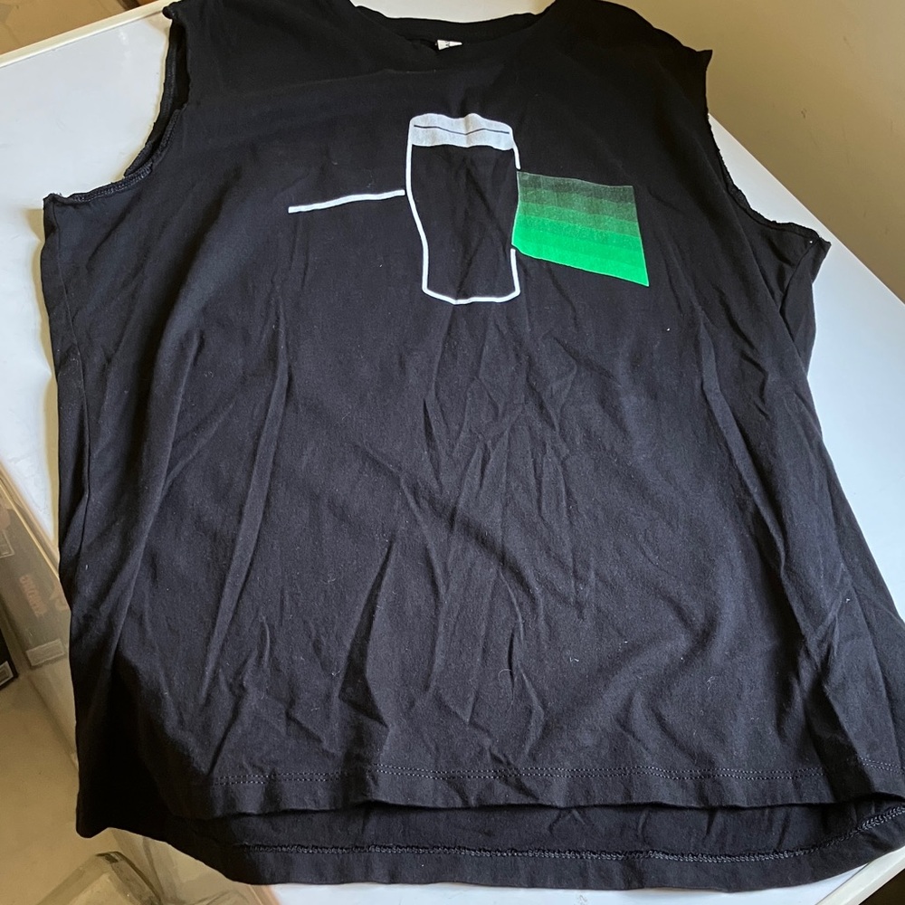 Bella Canvas Black Tank with Green Graphic